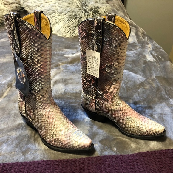 Multicolor Python Exotic Snakeskin Cowboy boots - Picture 1 of 4